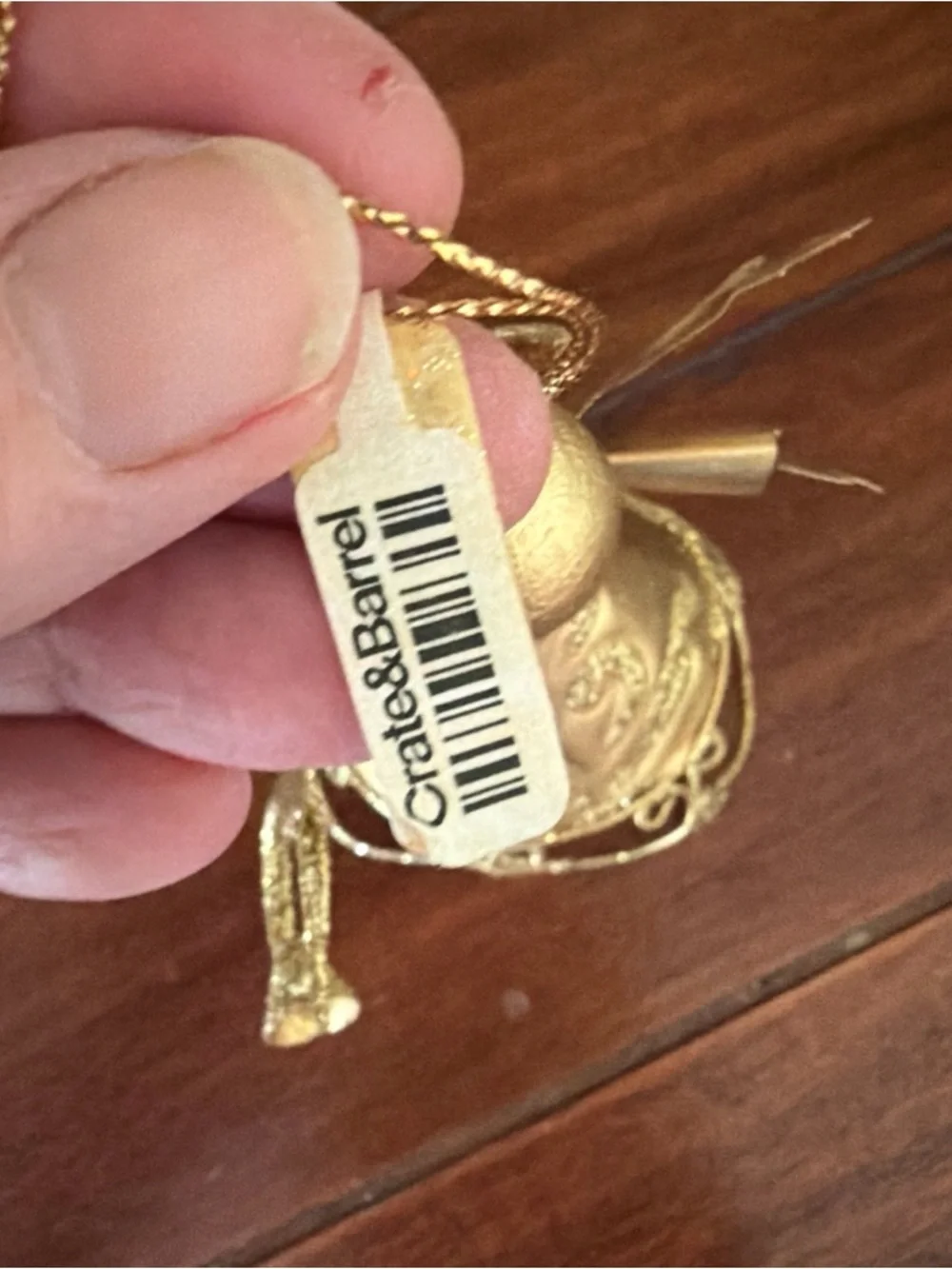 Gold Glitter Angel Holiday Ornament - Decorative Home Holiday Accent 3.5 inches
